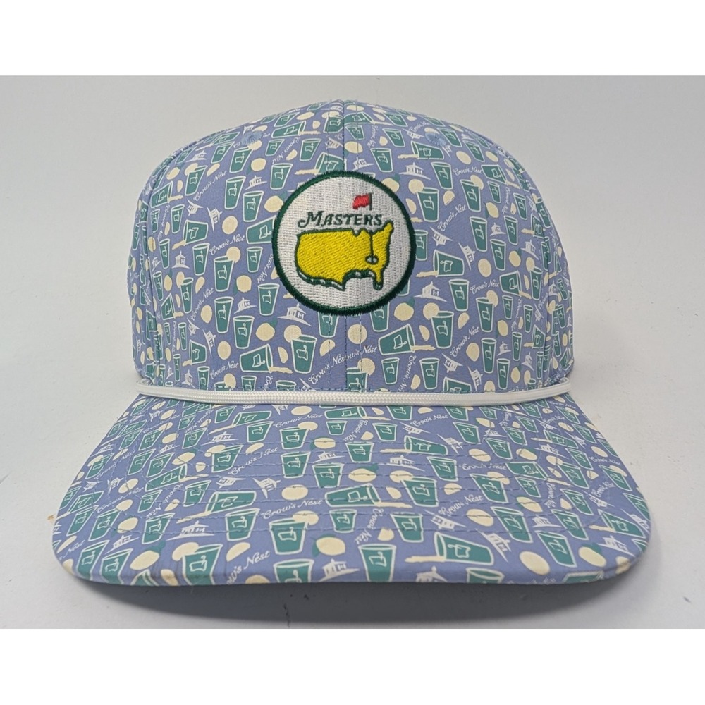 2026 Masters Golf Hat Crow's Nest All Over Print Blue Rope Snapback Cap Augusta